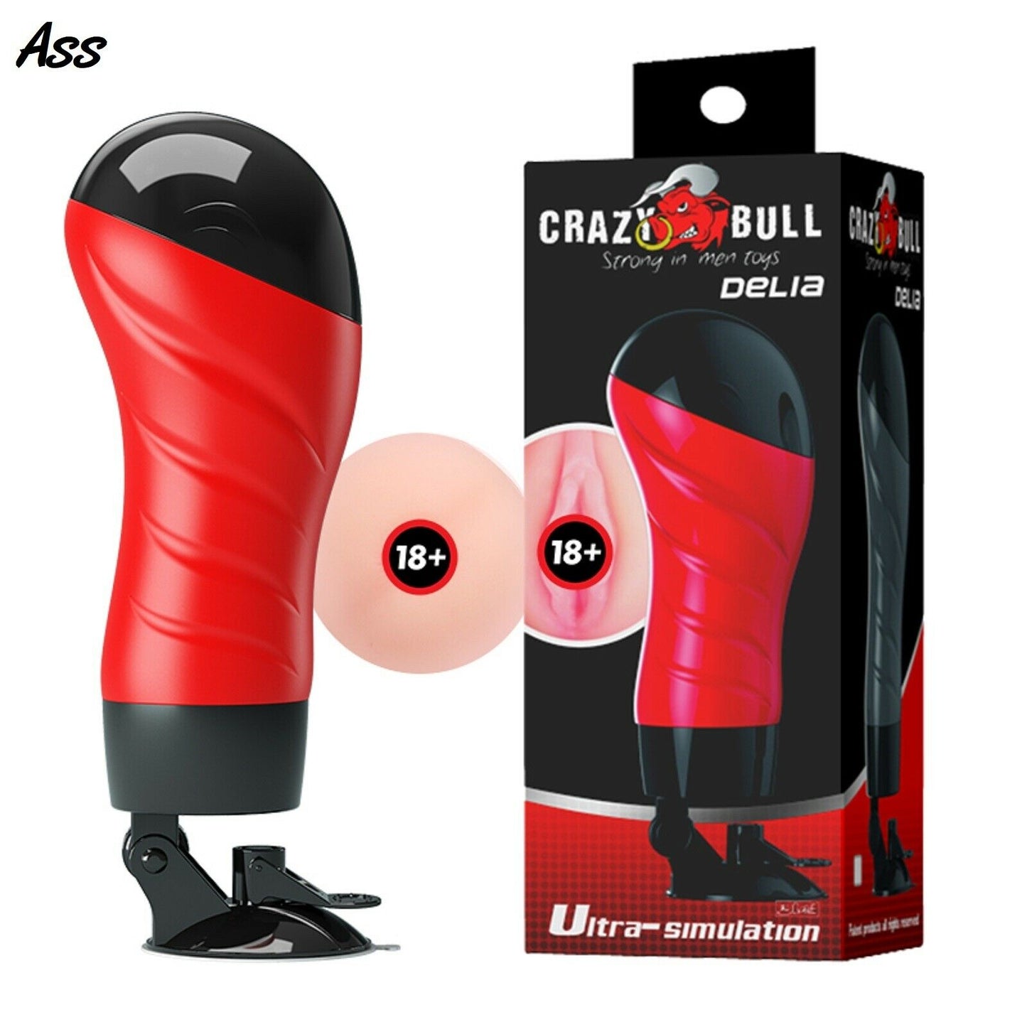 Male Masturbator Pussy Anal Stroker Hands Free Suction Cup Vagina Adult Sex Toy