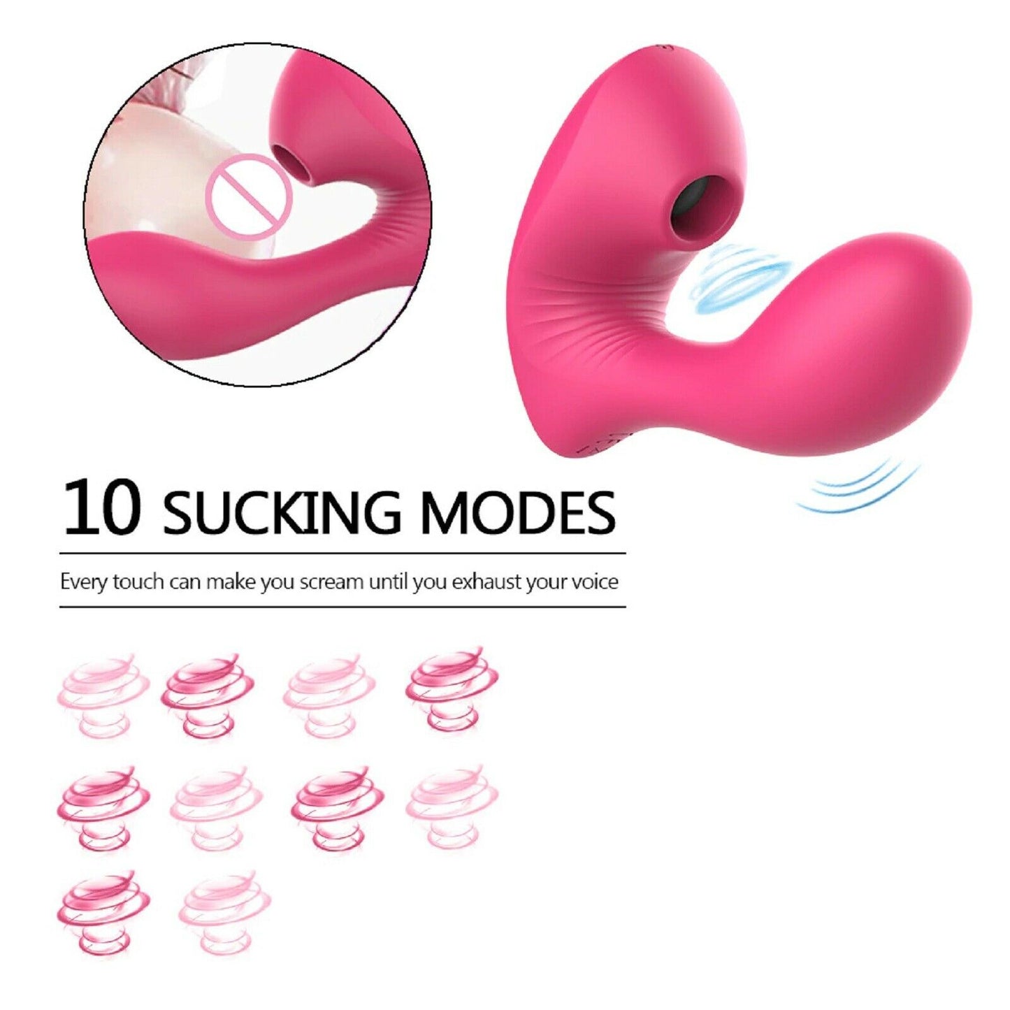 Air Pulse Vibrator Clitoral G-Spot Stimulator Sucking Massager Vibe Sex Toy