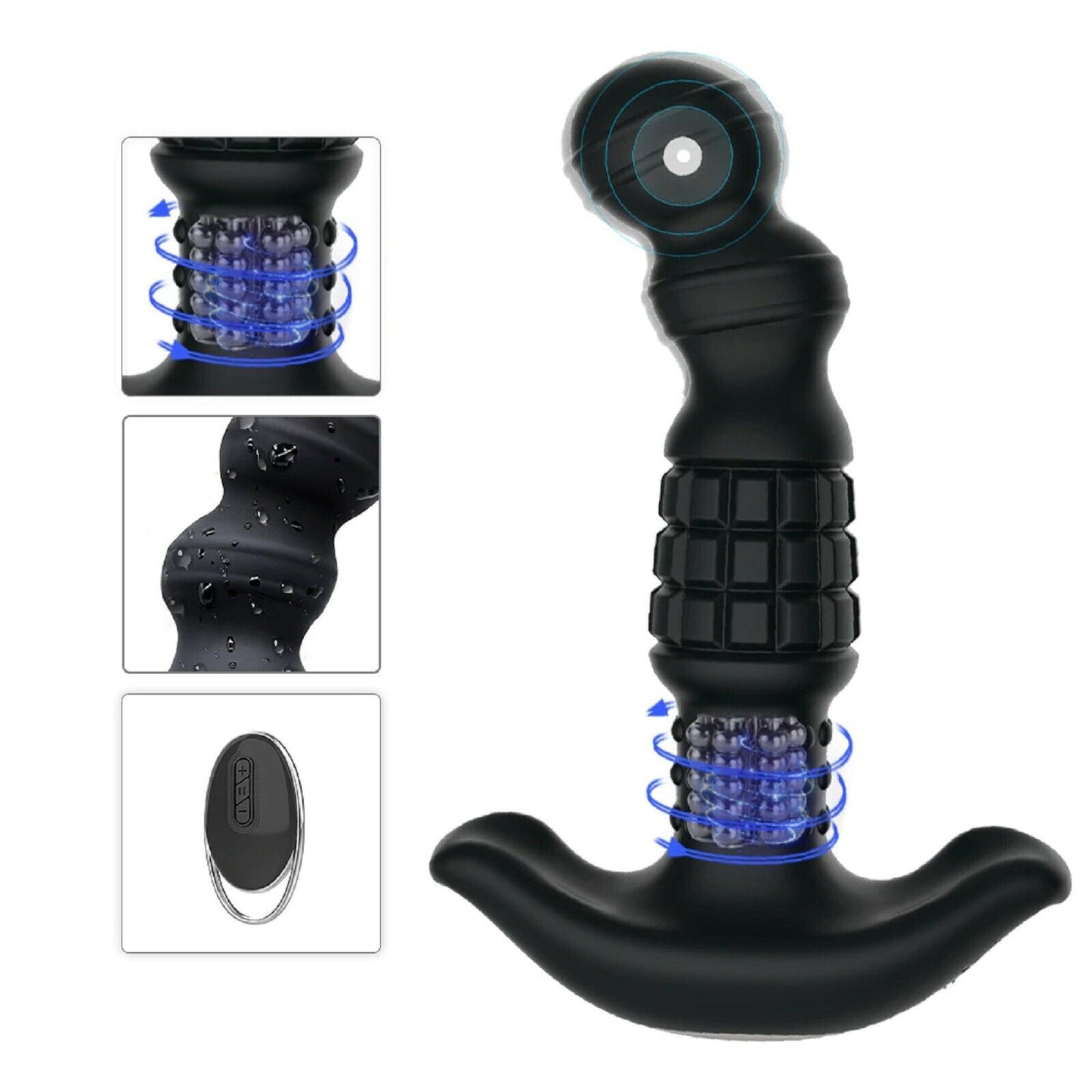 Male Vibrating Prostate Massager Remote Large Anal Plug Vibrator Mens Sex Toy