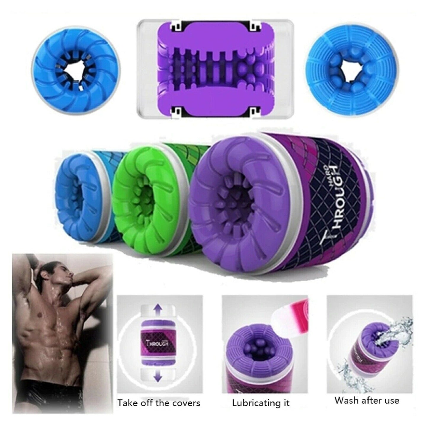 Male Masturbator Stroker Cup Realistic Masturbation Mens Penis Trainer Sex Toy