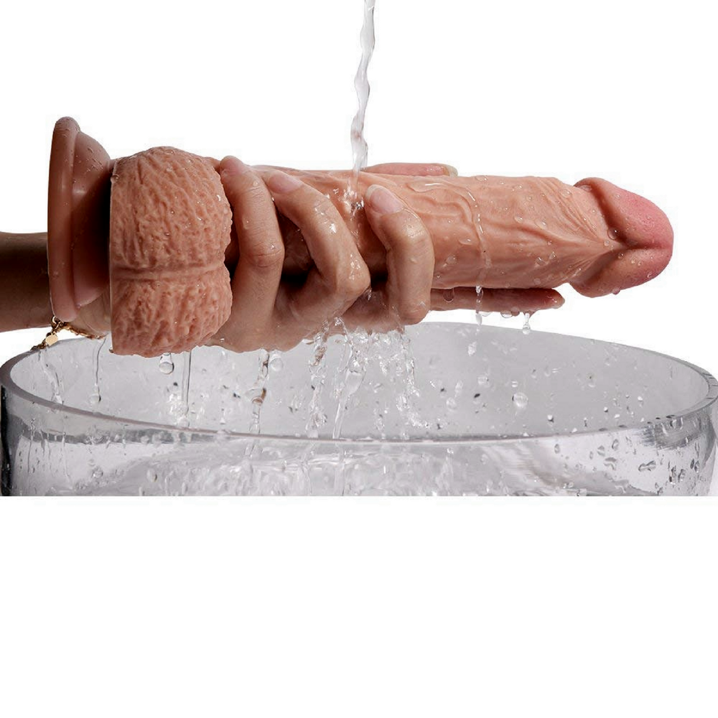 Dildo Dong Realistic Penis Cock Suction Cup Soft Head & Balls Adult Sex Toy