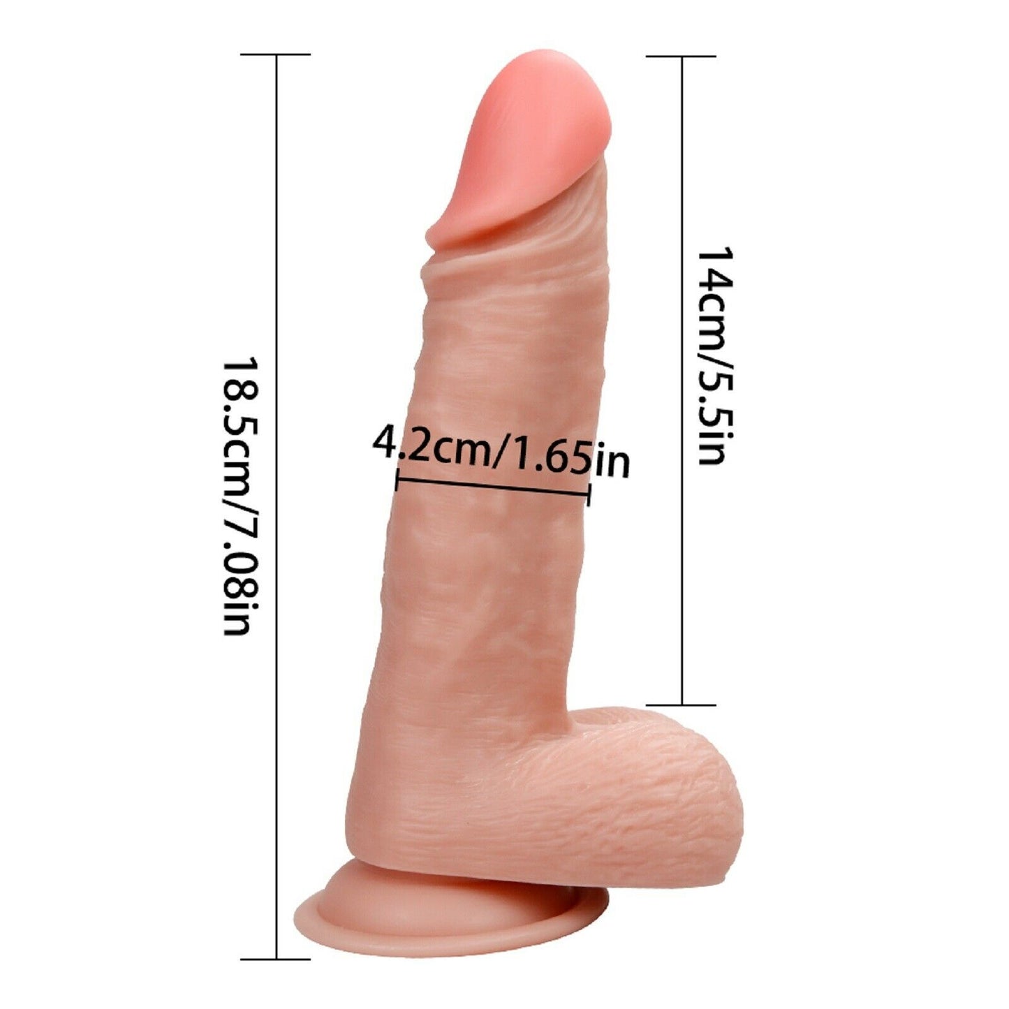 Dildo Dong Realistic Big Penis Cock Balls Vaginal Anal Suction Cup Soft Sex Toy