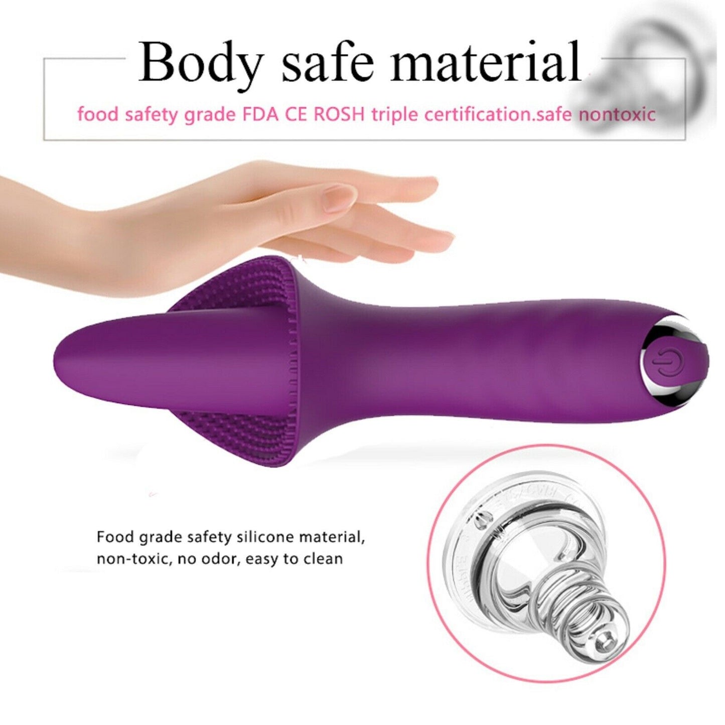 Licking Tongue Clitoris Vibrator Dildo G-Spot Nipple Clit Stimulator USB Sex Toy