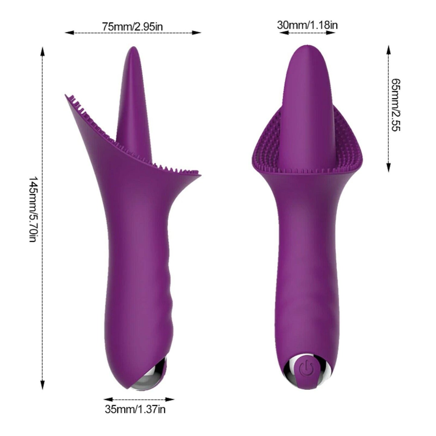 Licking Tongue Clitoris Vibrator Dildo G-Spot Nipple Clit Stimulator USB Sex Toy