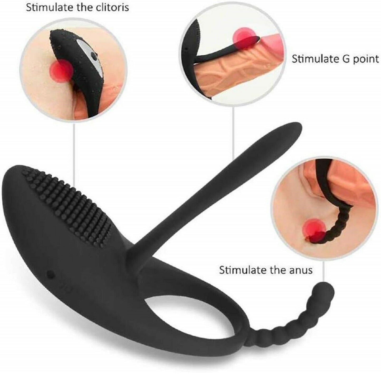 Vibrating Cock Ring Couples Vibe G-Spot Clit Penis Vibrator USB Massager Sex Toy