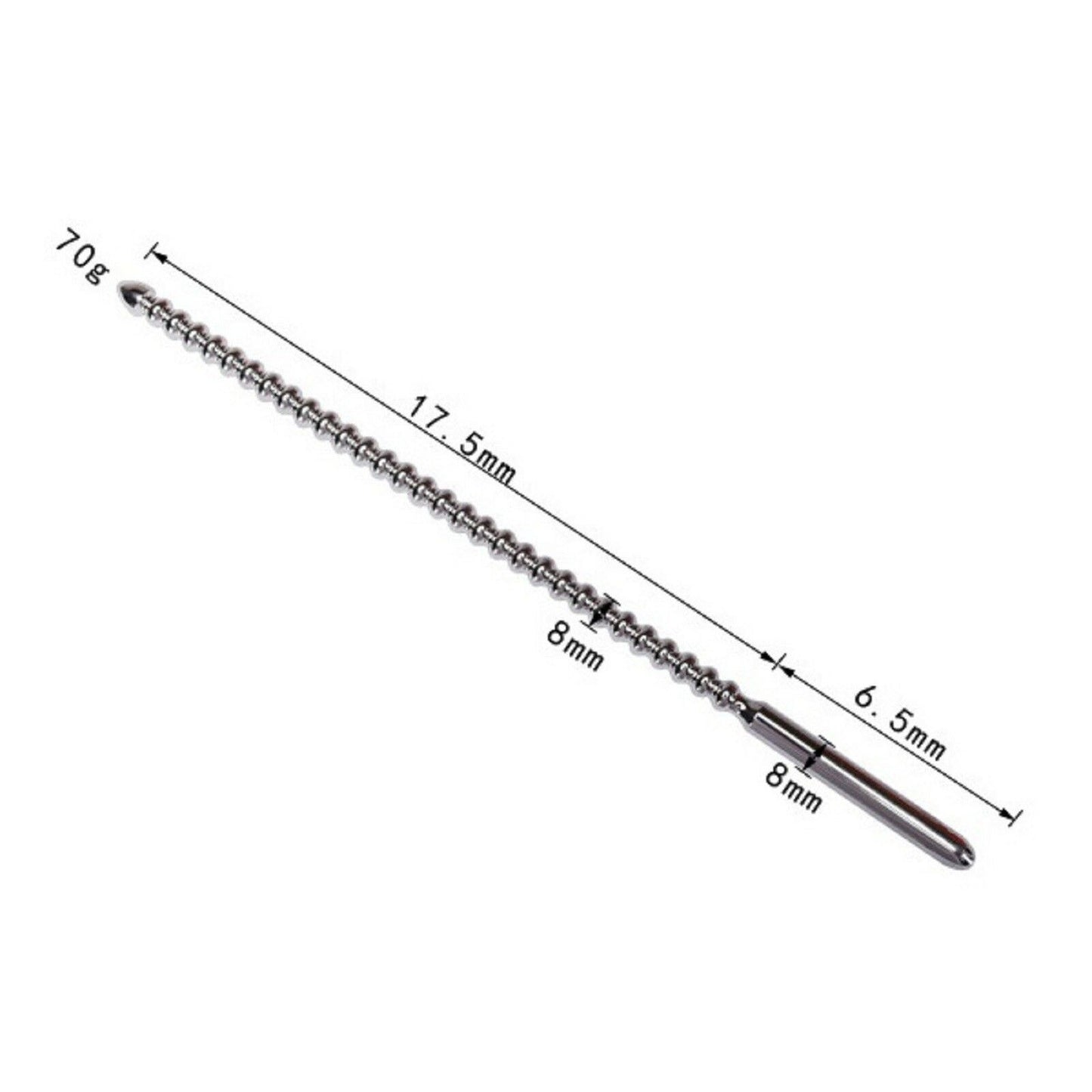 Stainless Steel Urethral Sound Ribbed Penis Plug Cock Catheter Rod Sex Toy NEW