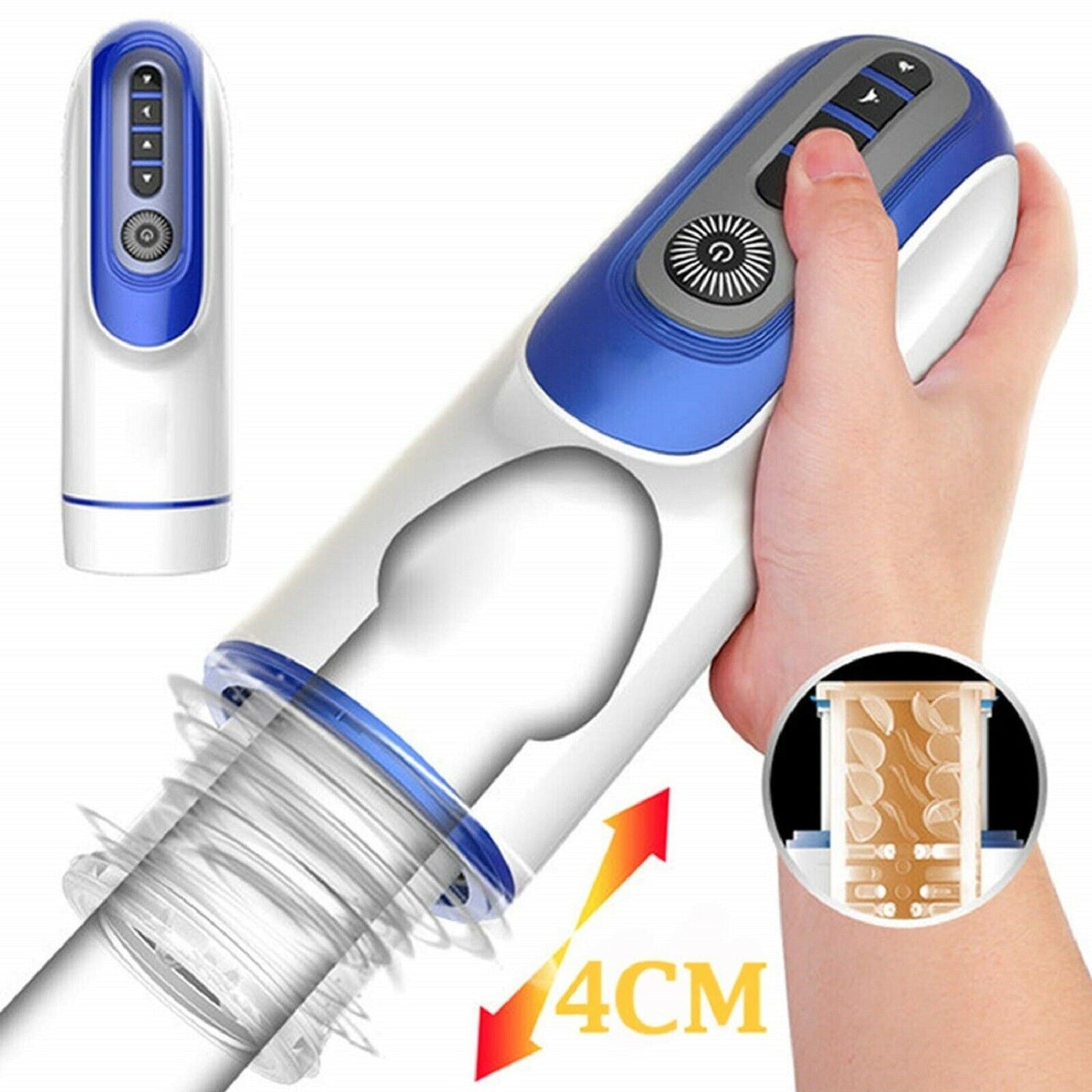 Male Masturbator Pussy Automatic Piston Hands Free Auto Strokers USB Sex Toy NEW