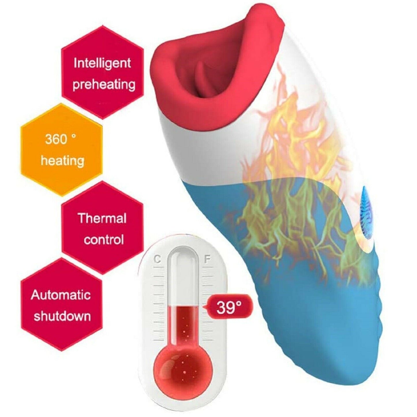 Vibrating Oral Sex Toy For Men Auto Stroker Cup Masturbator Male Masturbation