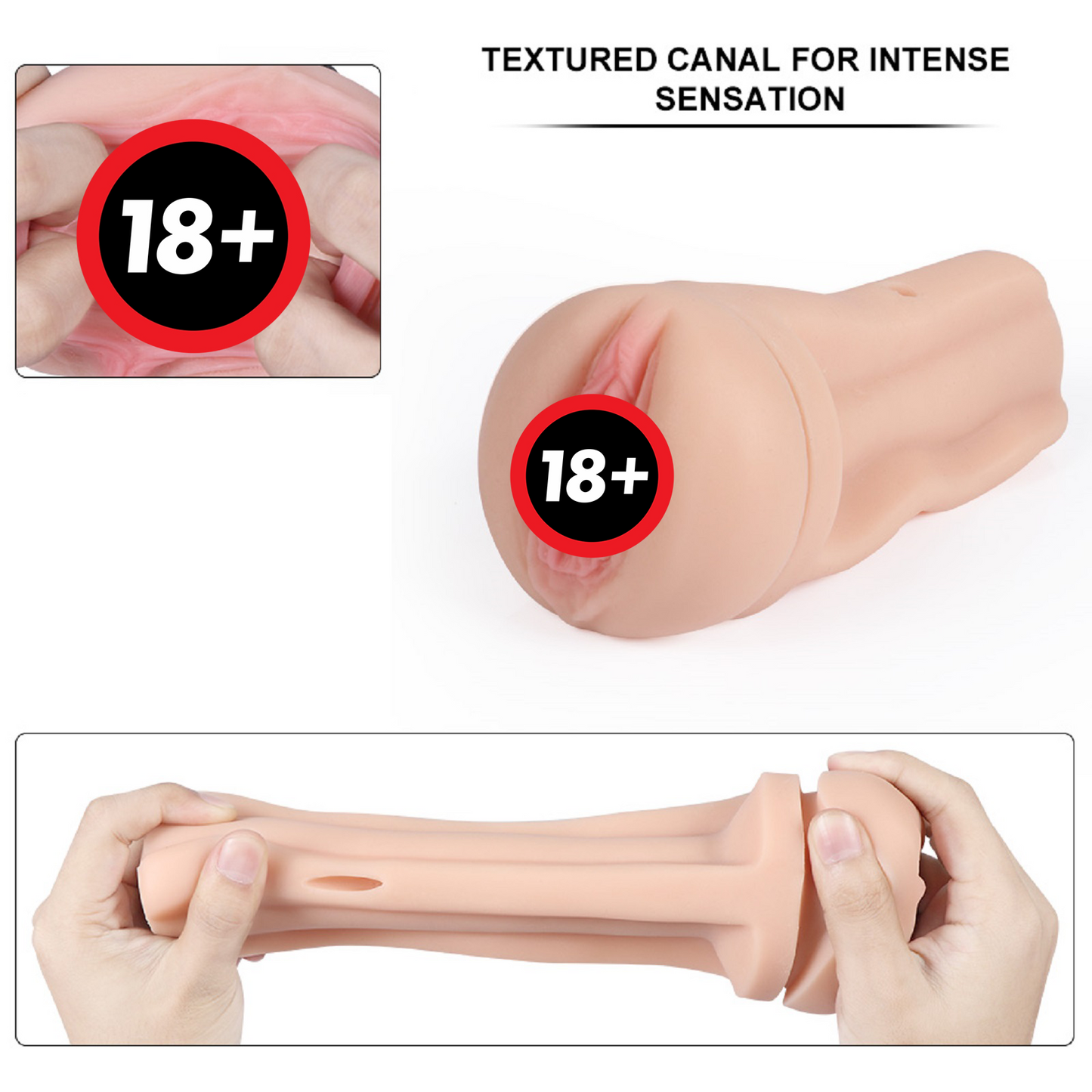 Vibrating Male Auto Masturbator Pussy Stroker Rechargeable Realistic Men Sex Toy