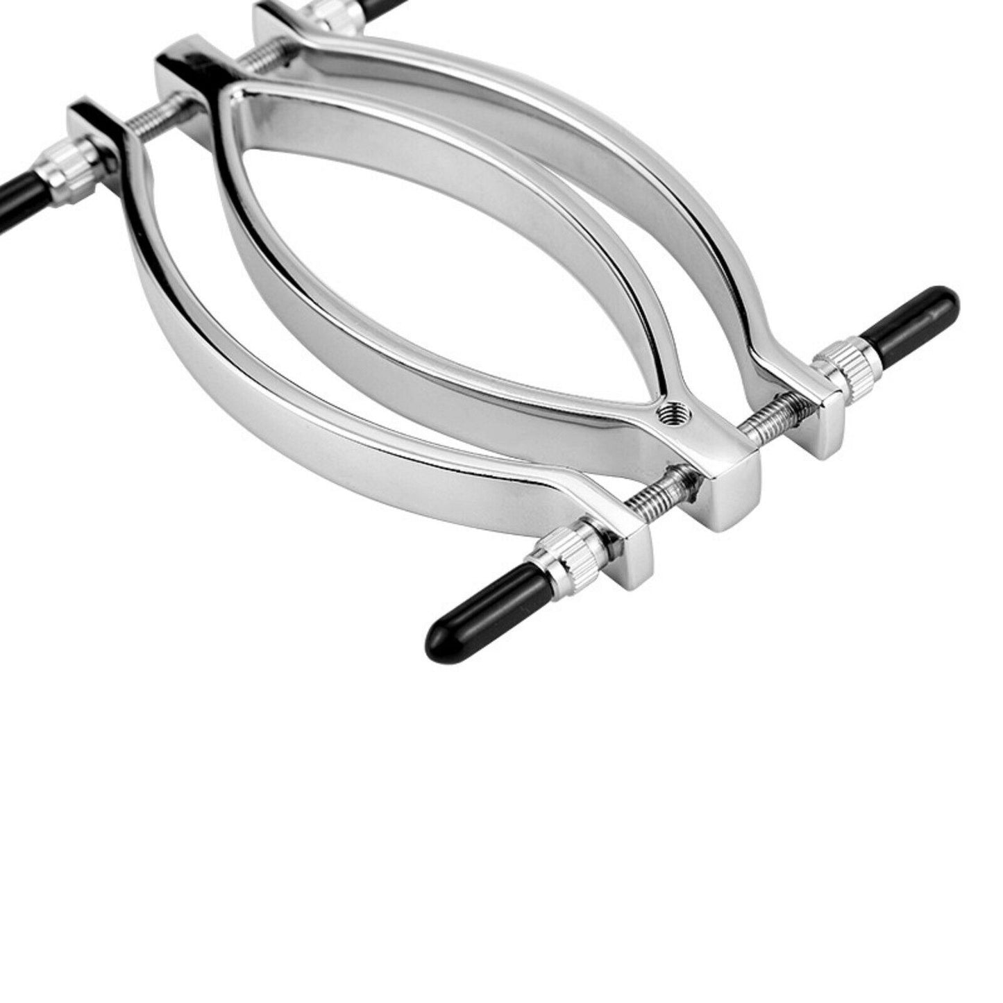 Alloy Clitoral Labia Clamps Metal Chain Leash Clip Fetish Bondage BDSM Sex Toy