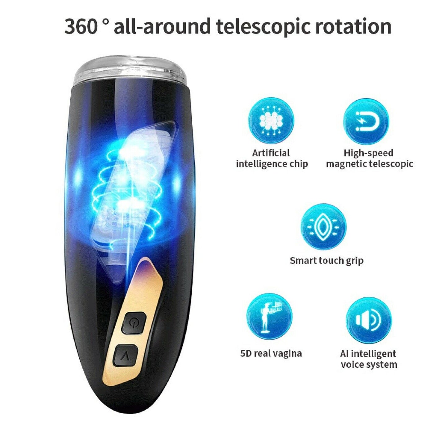 Auto Male Masturbator Pussy Automatic Telescopic Hands Free Masturbation Sex Toy
