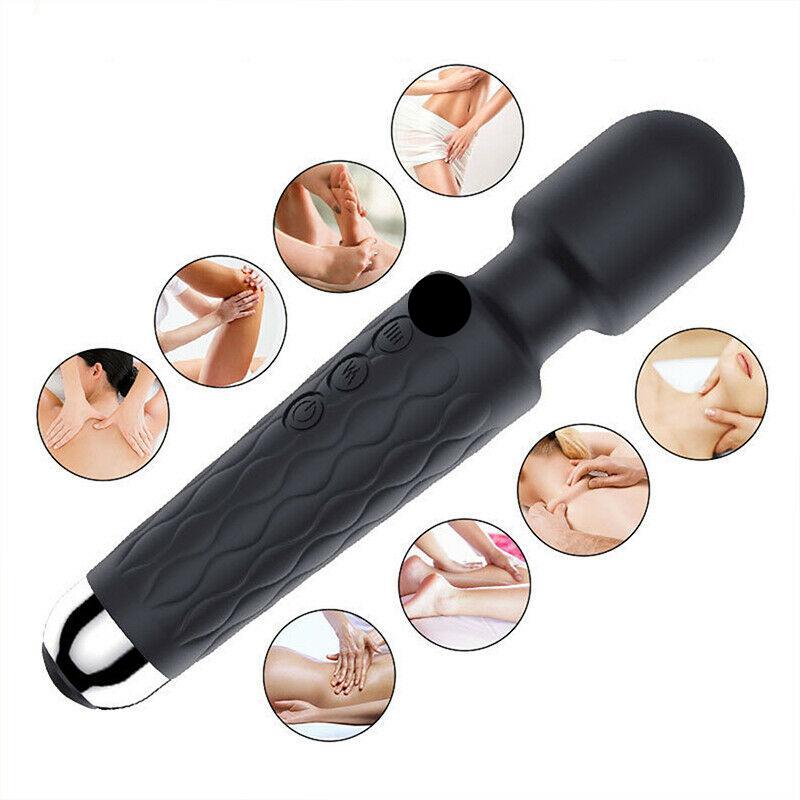 Rechargeable Dildo Magic Wand Vibrator Clit Stimulator Cordless Massager Sex Toy
