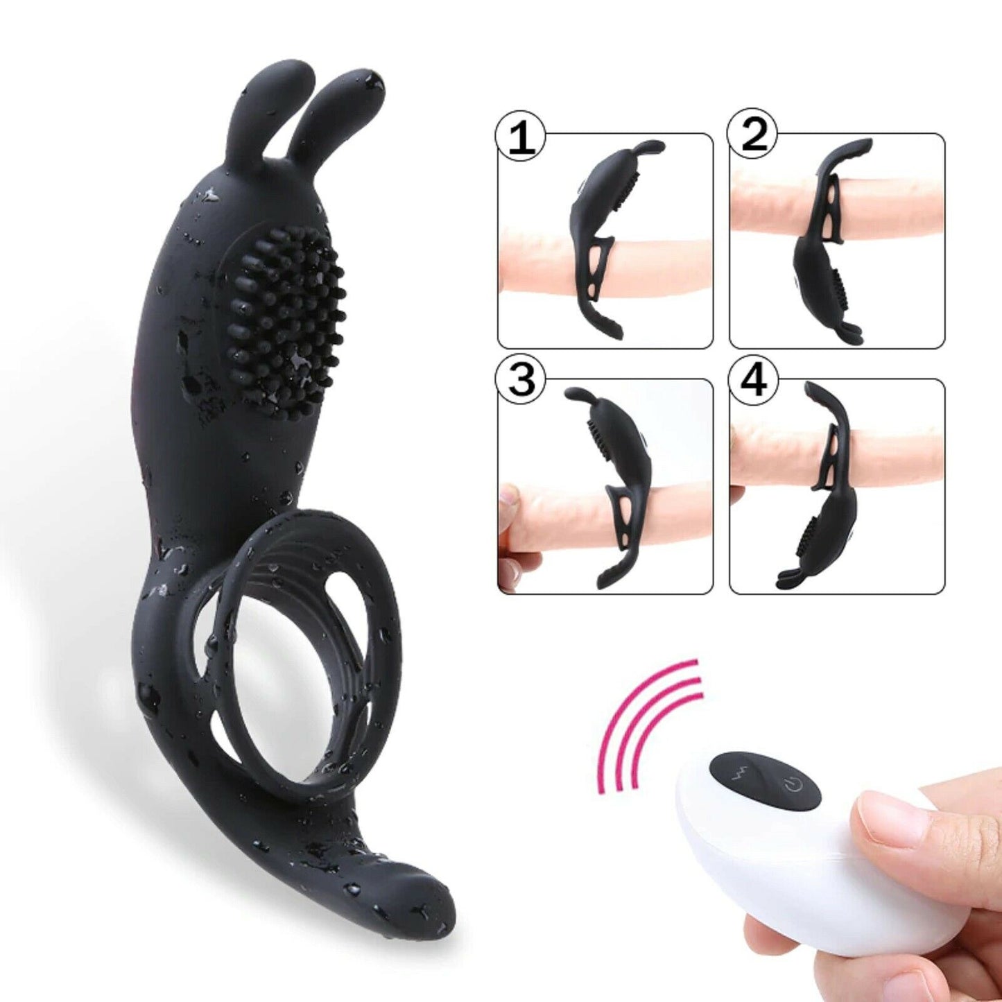 Vibrating Cock Ring Penis USB Dildo Couples Vibe Clit Vibrator Wearable Sex Toy