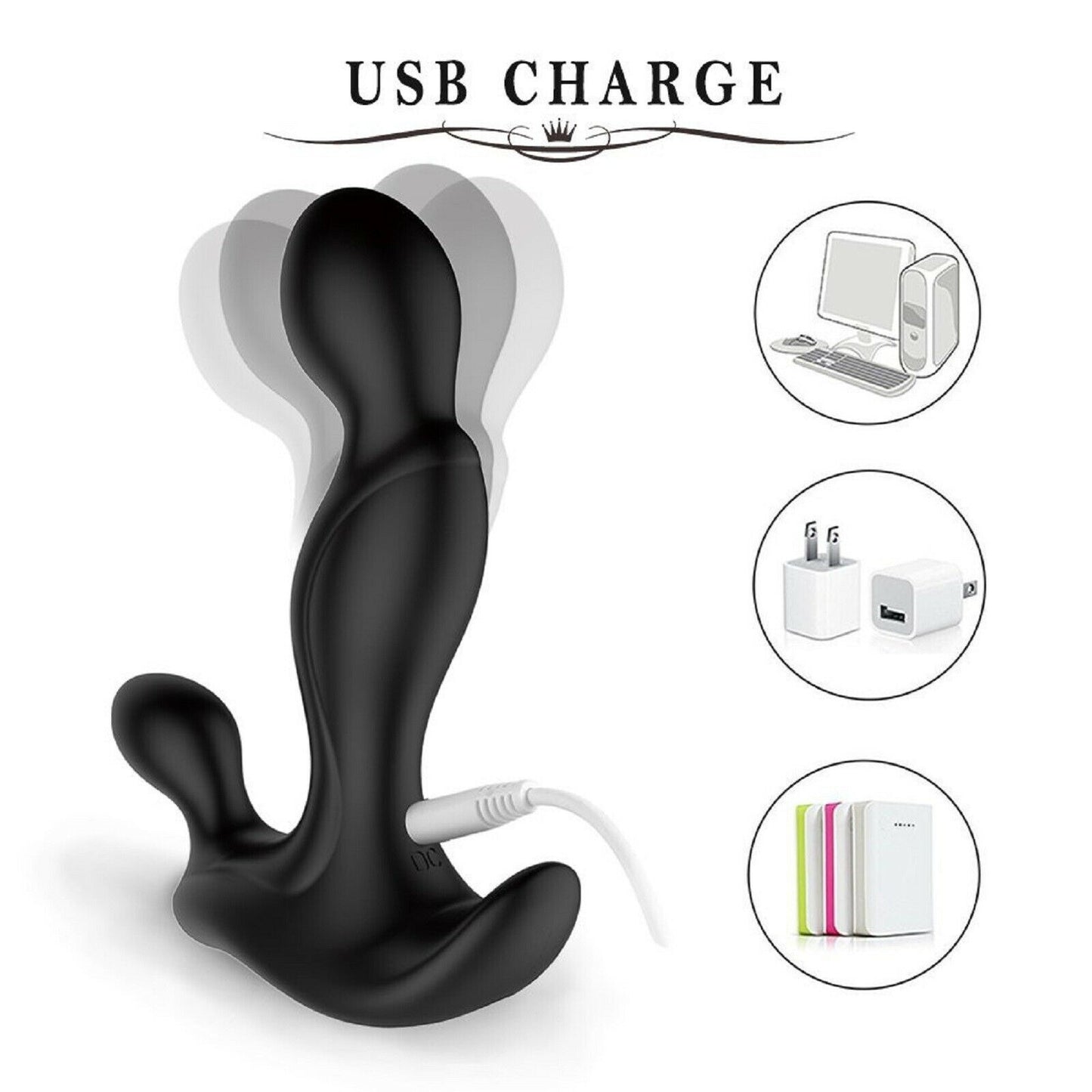 Prostate Massager Anal Butt Plug Mens Vibrator Perineum USB Gay Adult Sex Toy