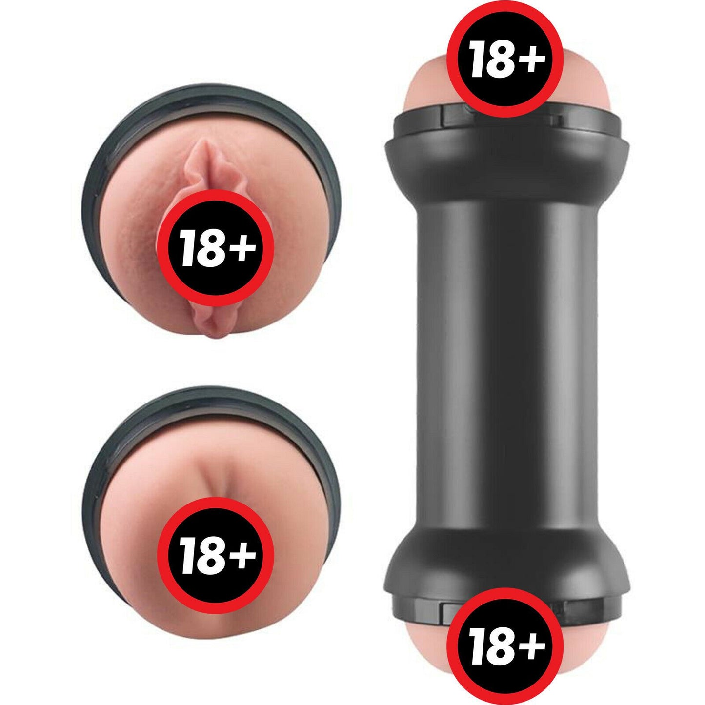 Male Masturbator Realistic Double Ended Pocket Pussy Stroker Anus Vagina Sex Toy
