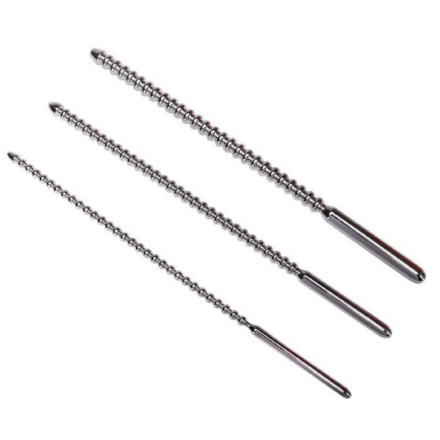 Stainless Steel Urethral Sound Ribbed Penis Plug Cock Catheter Rod Sex Toy NEW