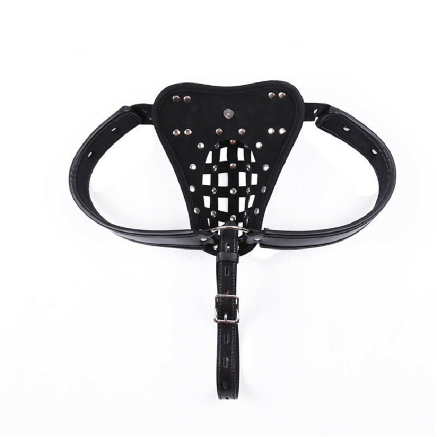 Male Chastity Cock Cage Belt Bondage BDSM G String Thong Faux Leather Sex Toy