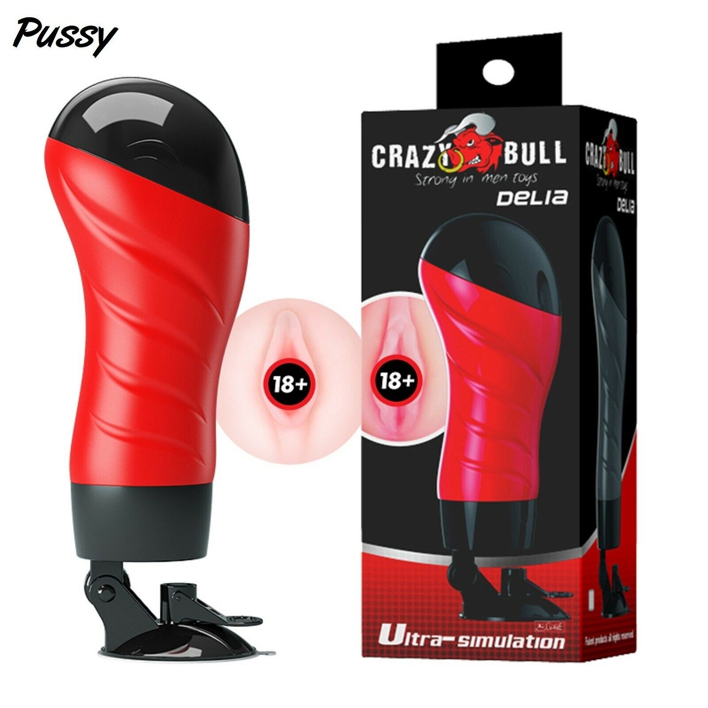 Male Masturbator Pussy Anal Stroker Hands Free Suction Cup Vagina Adult Sex Toy