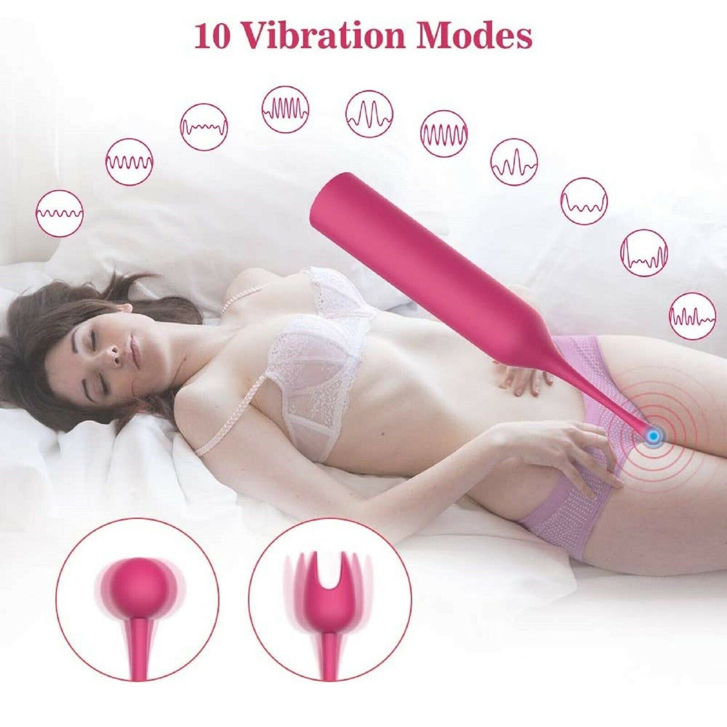 Vibrator Wand G-Spot Clitoral Stimulator Clit Massager Female Dildo USB Sex Toy