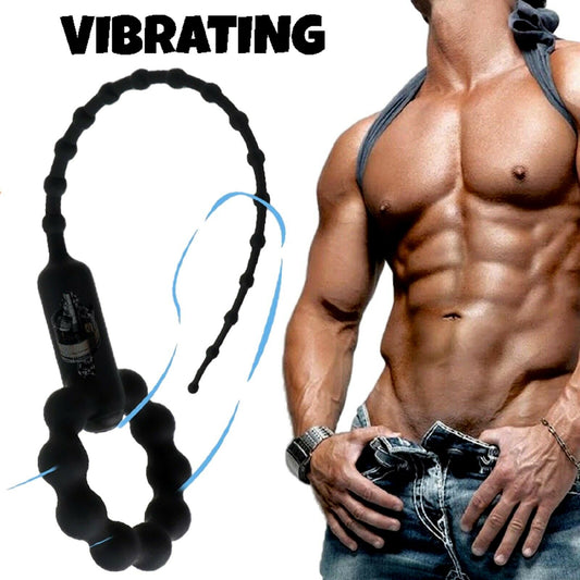 Vibrating Masturbator Urethral Sound Vibrator Penis Cock Ring Catheter Sex Toy