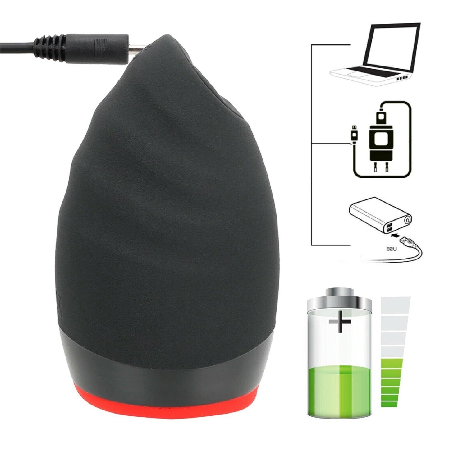 Male Masturbator USB Auto Heating Vibrating Oral Stoker Pocket Pussy Sex Toy NEW