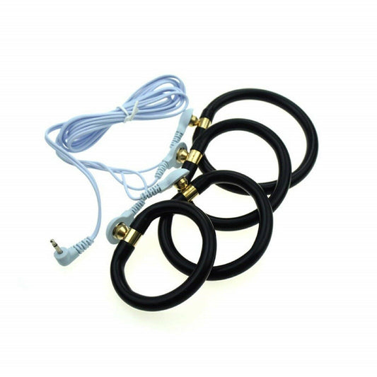 5 Pcs Electro Kit E Stim Shock Cock & Ball Rings Controller Pulse Adult Sex Toy