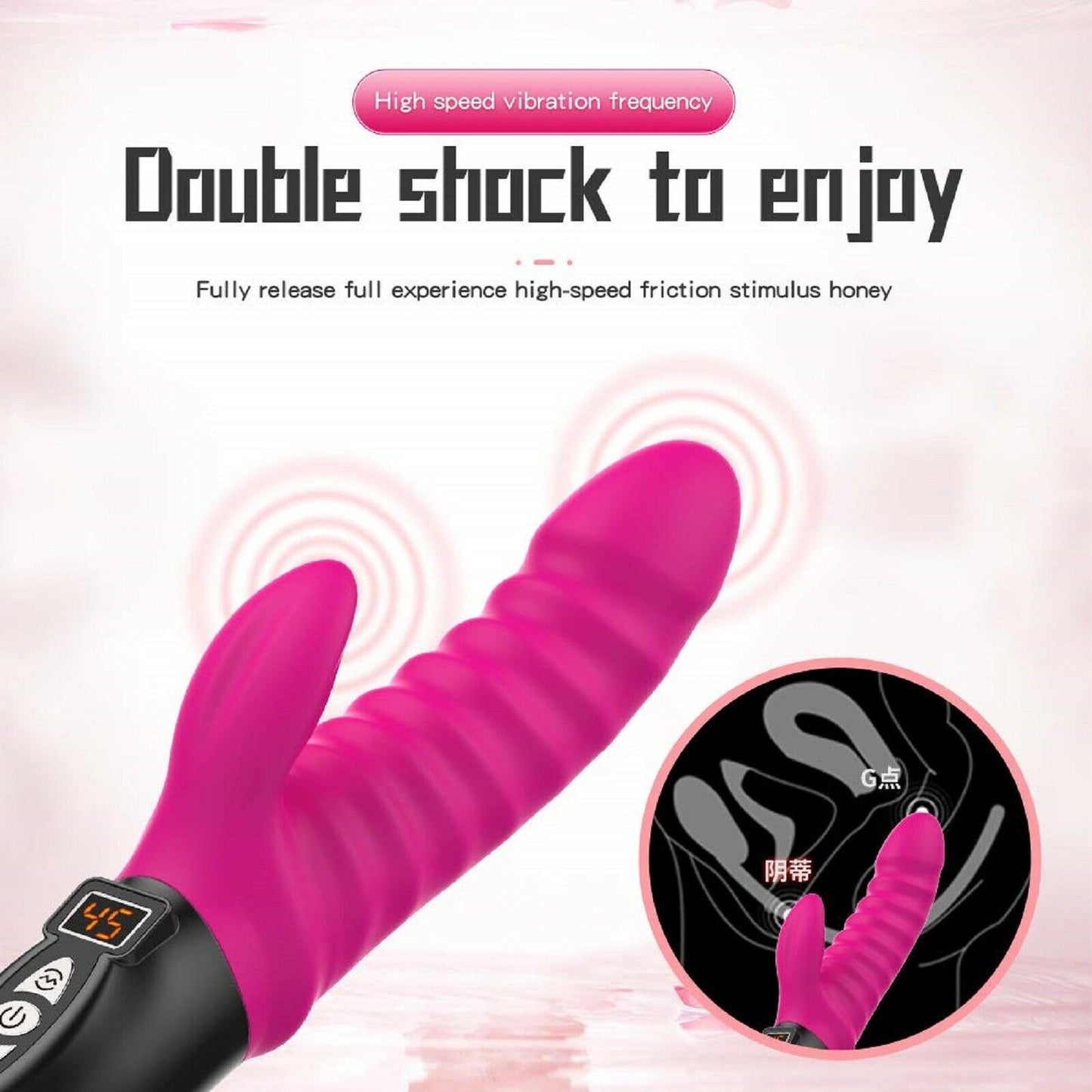 Large Big Vibrator Dildo Clit G-spot Female Warming Wand Rechargeable Sex Toy