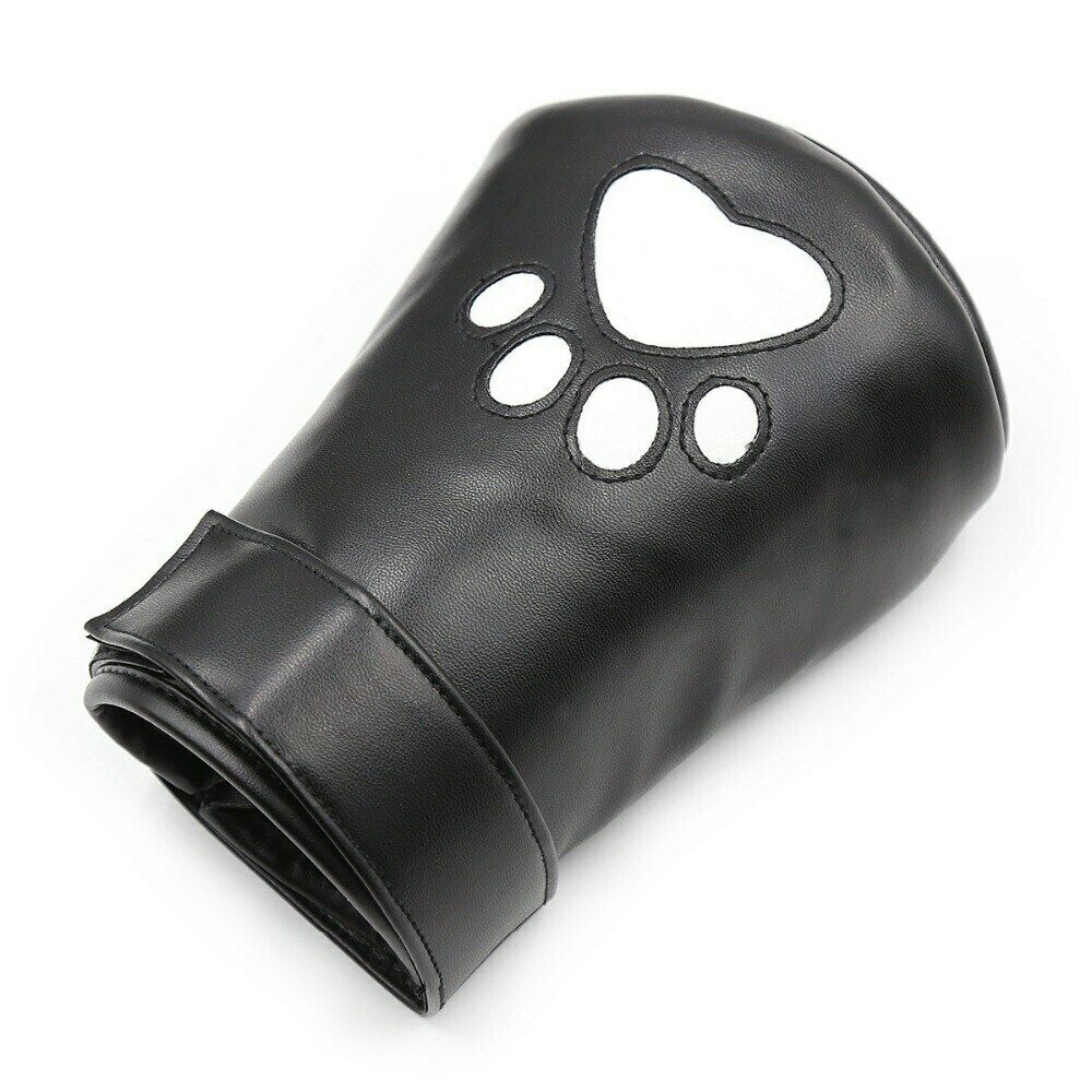 Puppy Pup Play Mittens Flax Leather Gloves Bondage Fetish Restraint BDSM Sex Toy