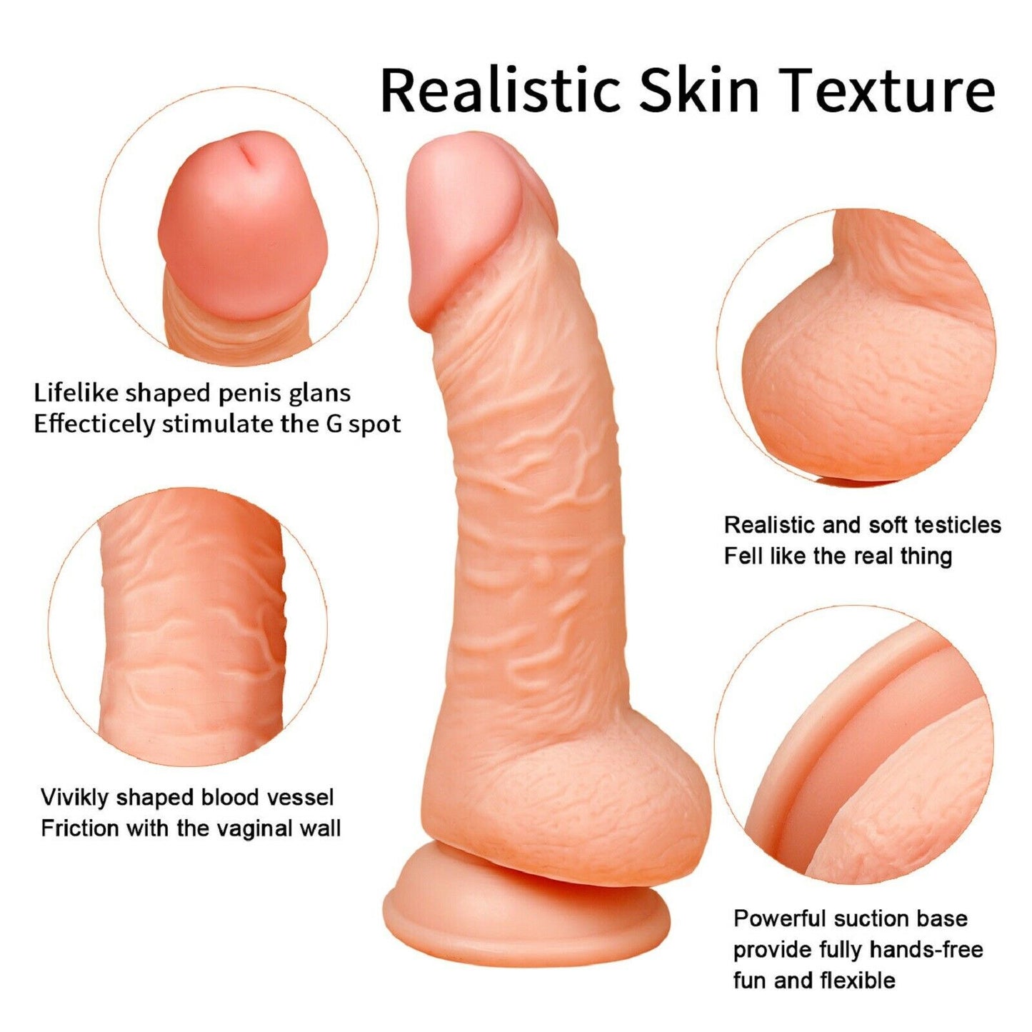 Realistic Dildo Dong Cock Shaft Balls Dick Suction Cup Penis Adult Sex Toy NEW