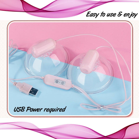 Vibrating Nipple Clamp Vibrator Suction Cup Female Breast Stimulator Sex Toy New