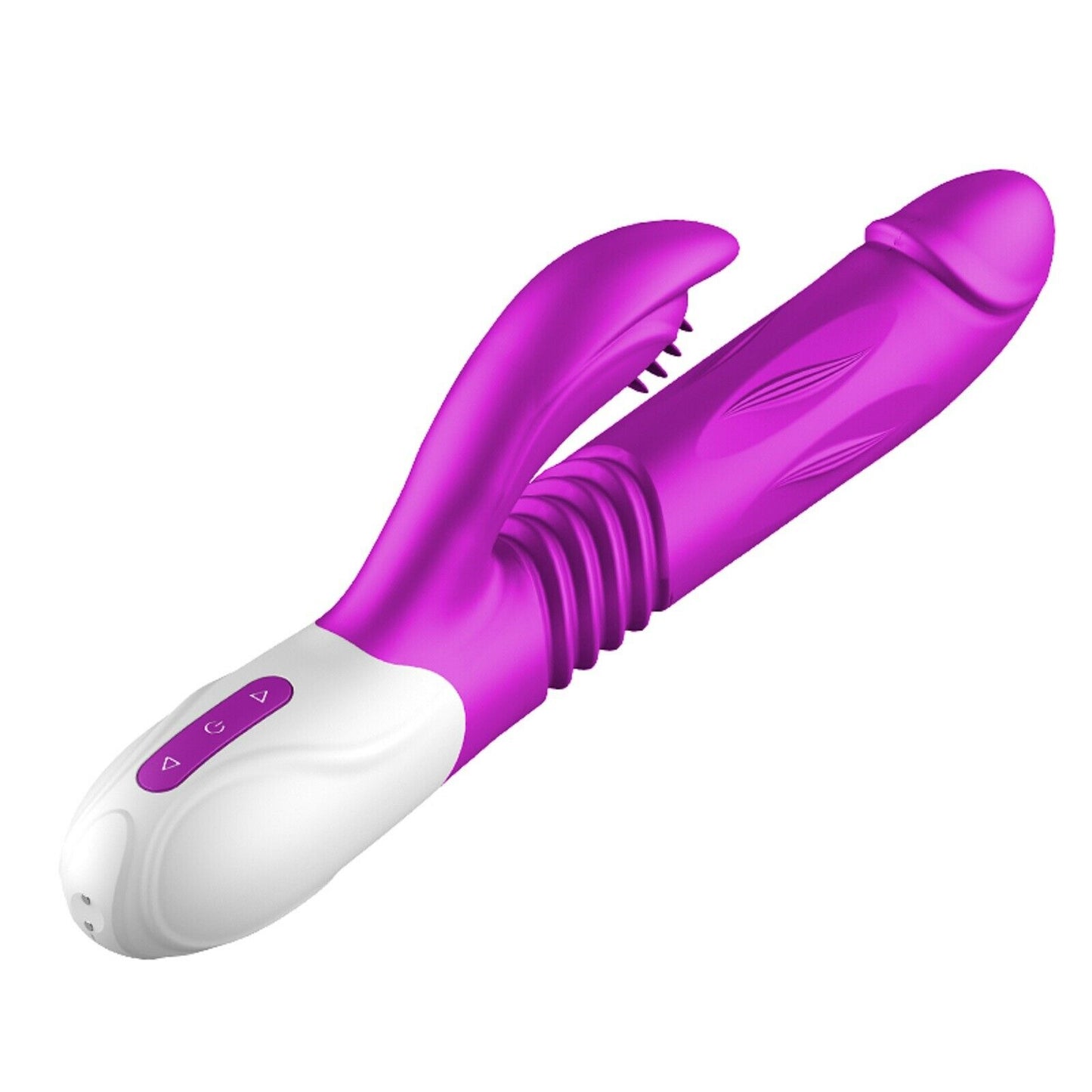 Expanding Thrusting Rabbit Clit Vibrator Rechargeable Dildo Big Female Sex Toy