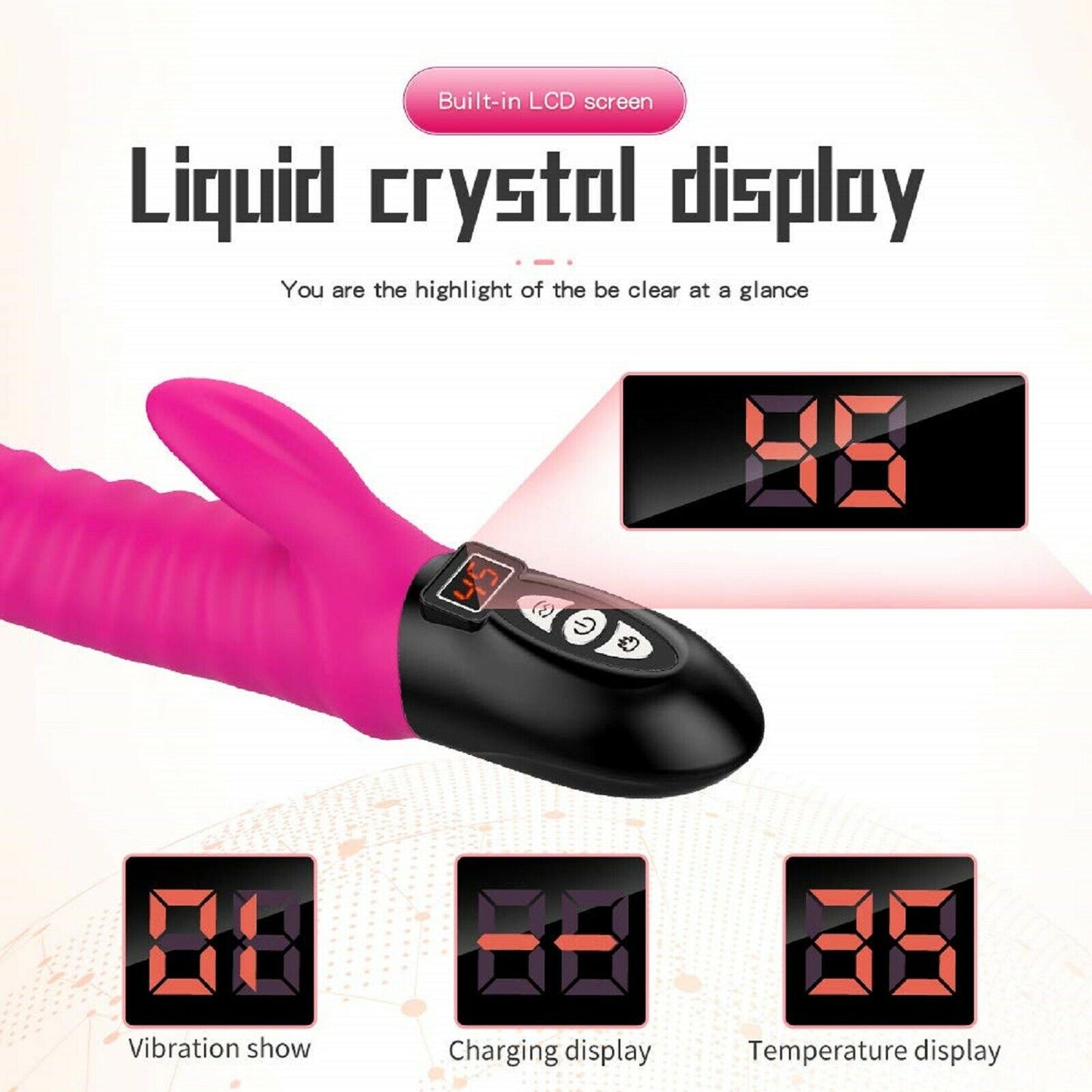 Large Big Vibrator Dildo Clit G-spot Female Warming Wand Rechargeable Sex Toy