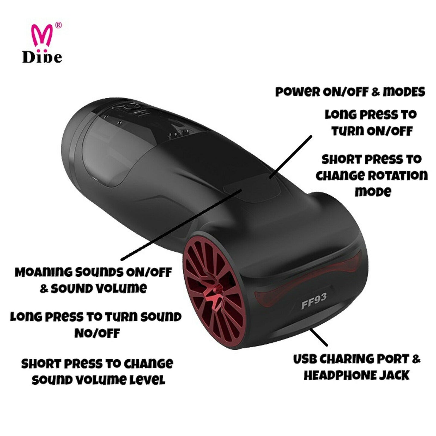 Male Masturbator Auto Rotation Realistic Pussy Stroker Cup USB Adult Sex Toy