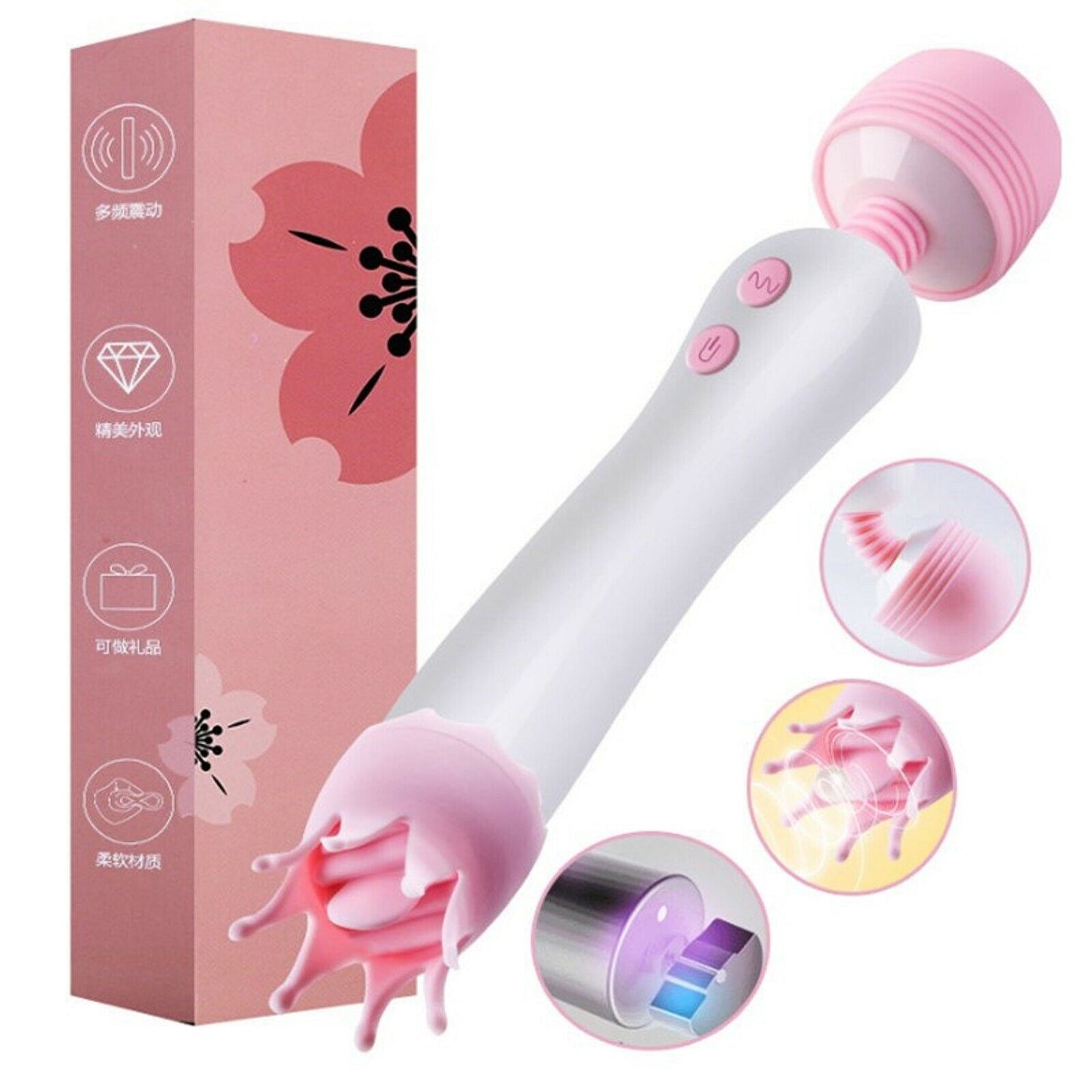Dildo Wand Licking Vibrator Clit Stimulator Female Couples Massager Sex Toy NEW