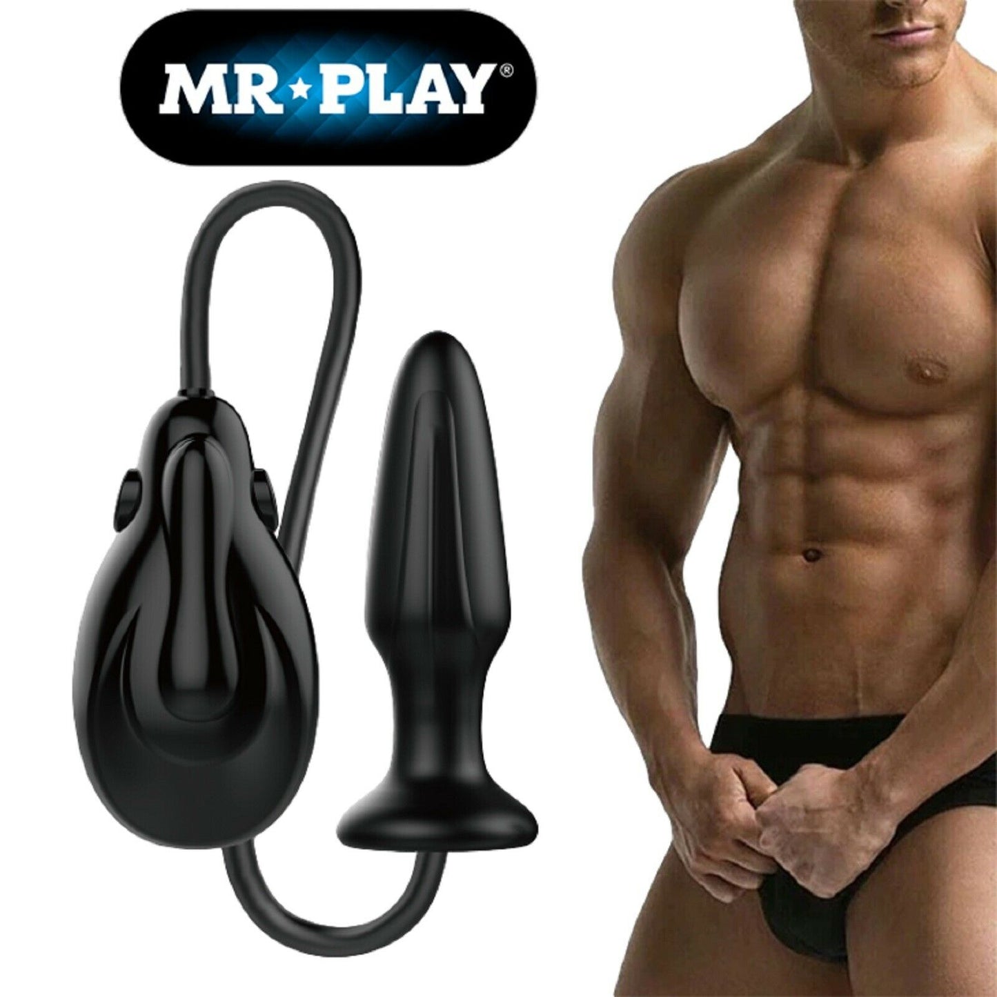 Inflatable Vibrating Anal Butt Plug Large Vibrator Prostate Massager Men Sex Toy