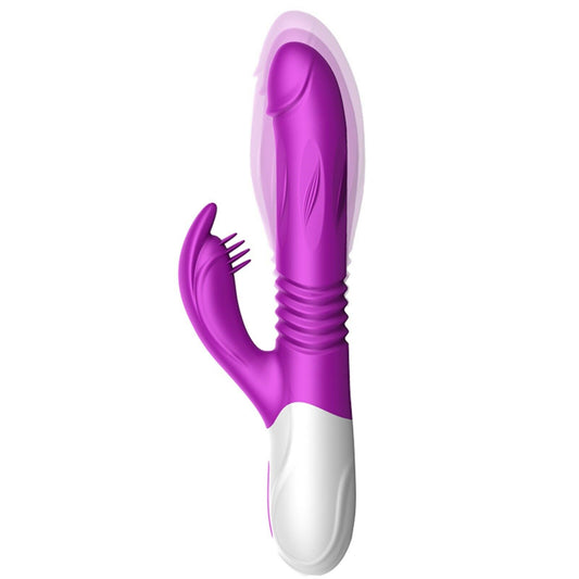 Expanding Thrusting Rabbit Clit Vibrator Rechargeable Dildo Big Female Sex Toy