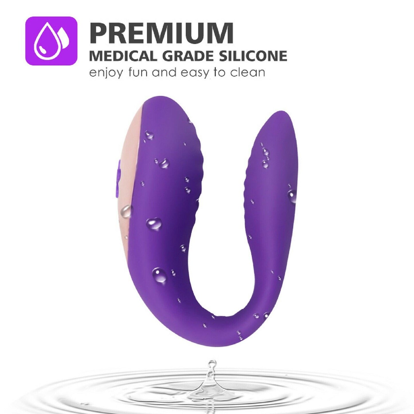 Couples Vibrator Vibe G-Spot Massager Wearable Clit Stimulator U Shape Sex Toy