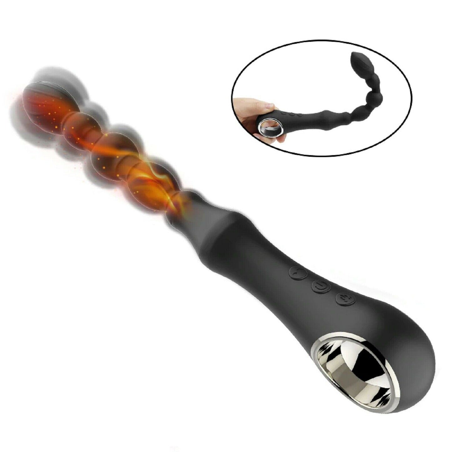 Prostate Massager Anal Beads Vibrator G-Spot Large  Butt Plug Dildo Men Sex Toy