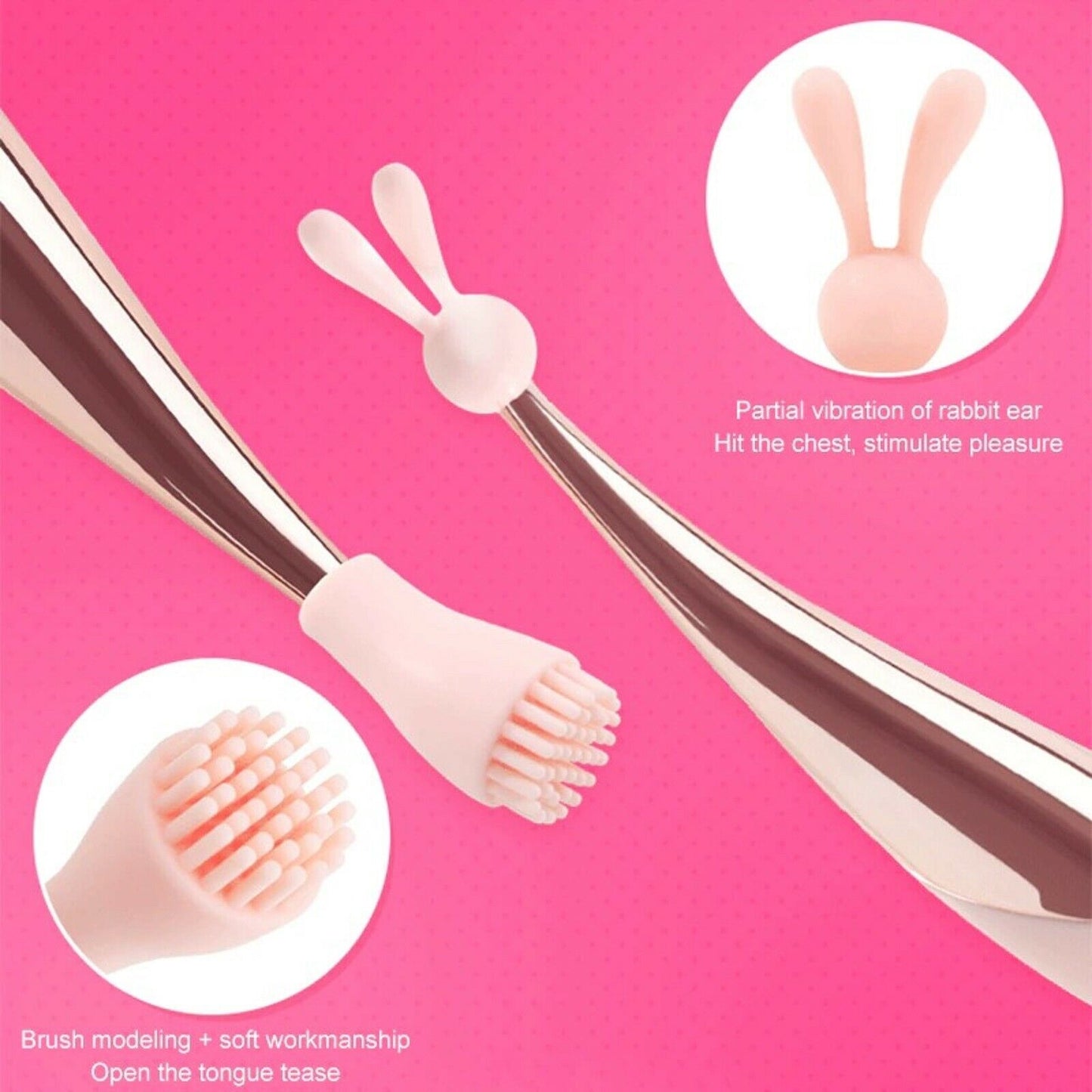 Vibrator Wand G-Spot Clitoral Stimulator Clit Massager Female Dildo USB Sex Toy