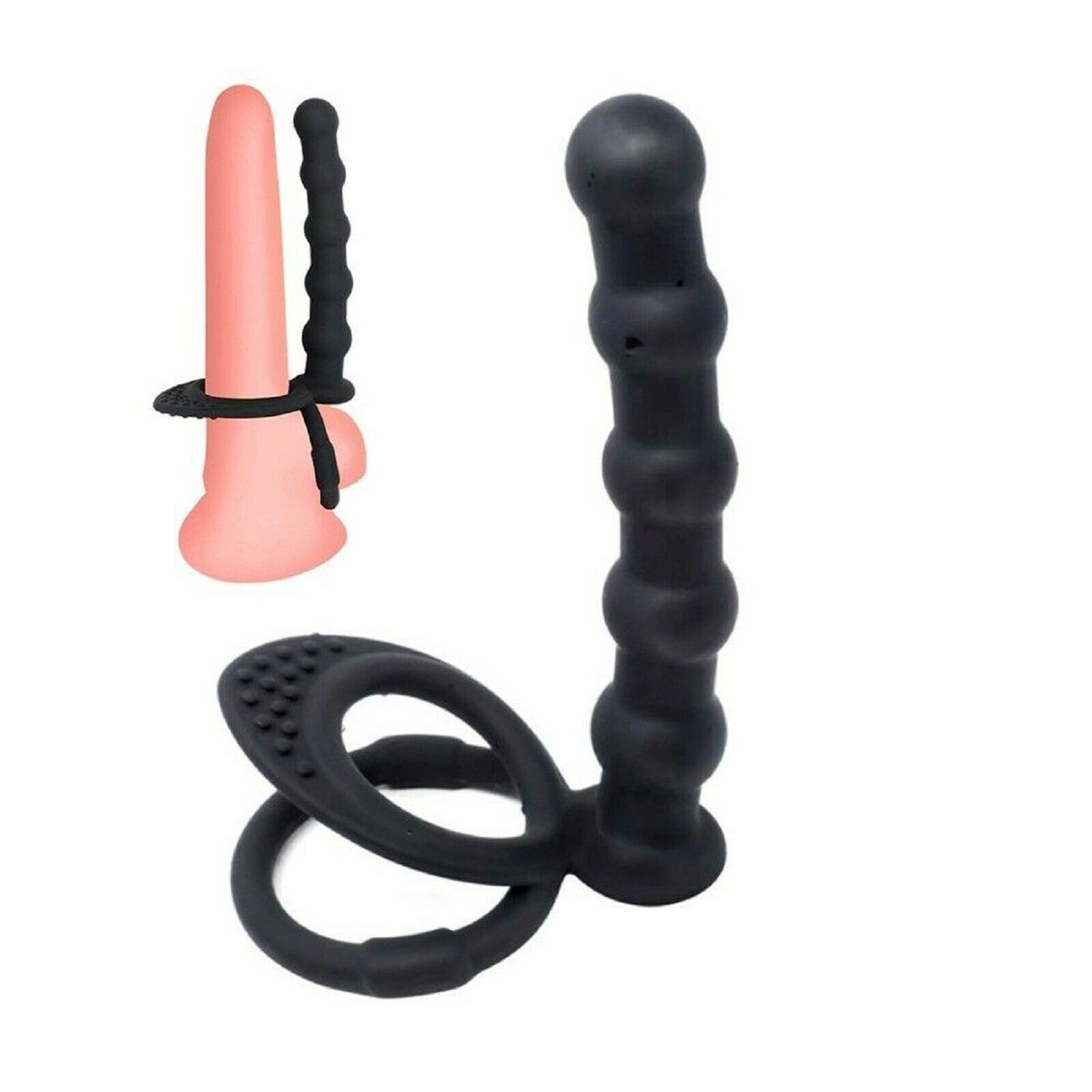Double Penetration Dildo Dong Penis Cock Ring Strap On Anal Couples Sex Toy NEW