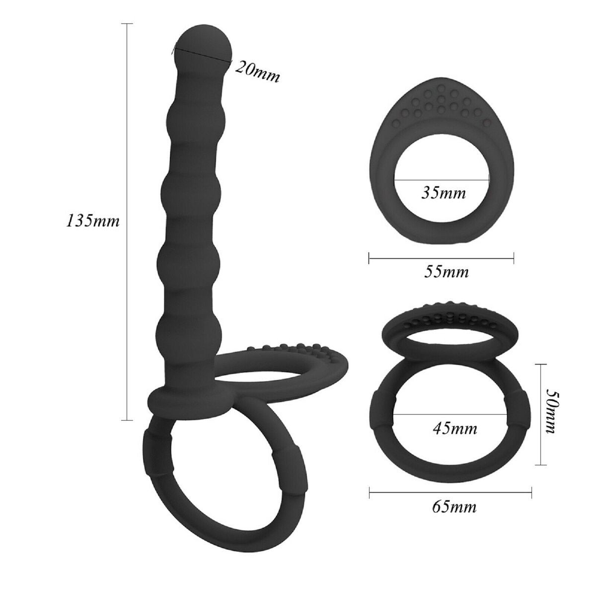 Double Penetration Dildo Dong Penis Cock Ring Strap On Anal Couples Sex Toy NEW