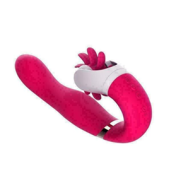 Licking Tongue Clitoris Vibrator Dildo G-Spot Nipple Clit Stimulator USB Sex Toy
